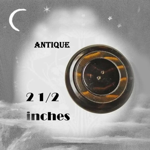 Antique Button, Extra Large Celluloid Button with Gold Aventurine - Picture 1 of 10